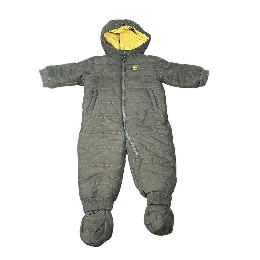 Timberland Baby Toddler 18M Brown Fleece Lined Puffer Snowsuit Bunting